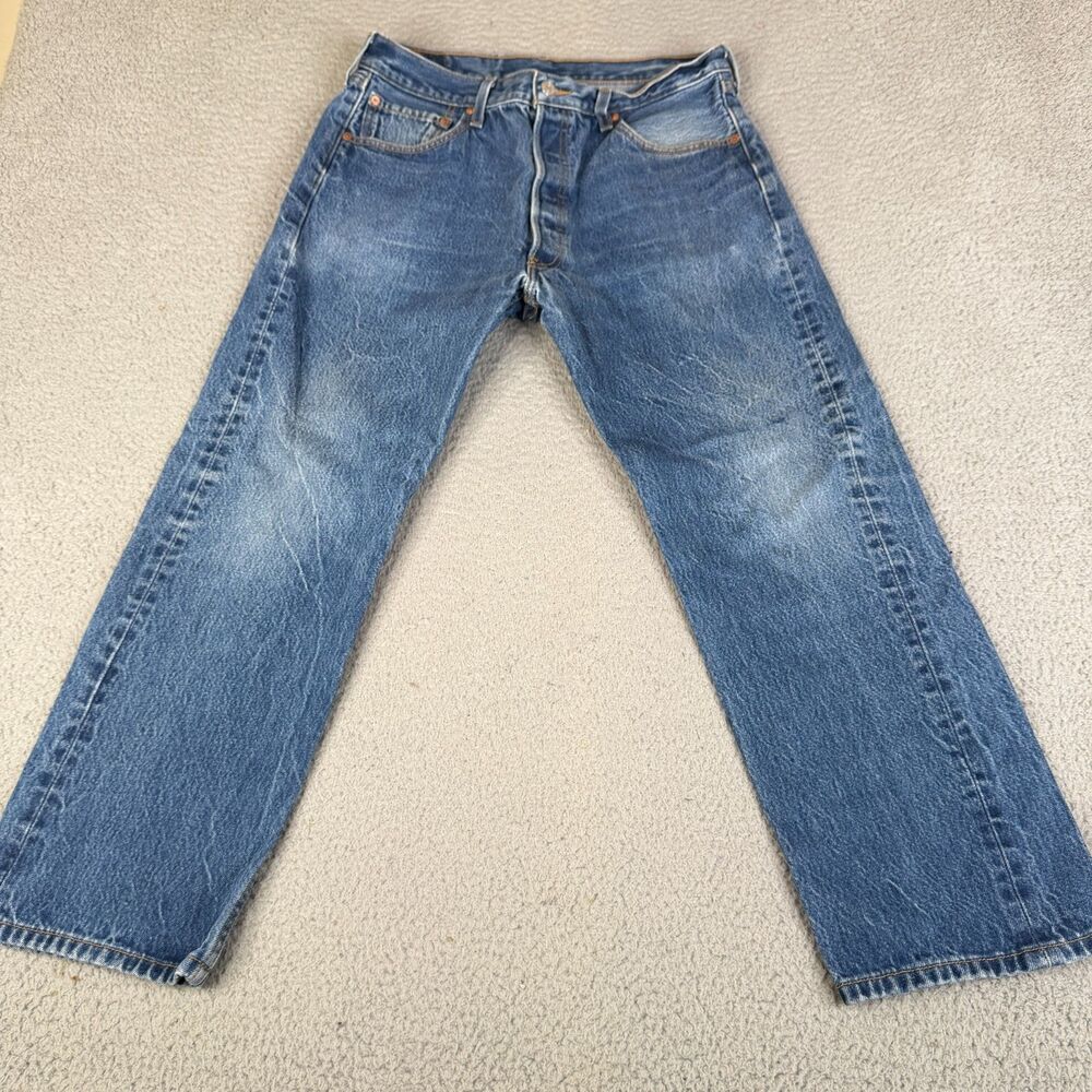 LEVI'S  501 Jeans Men 36‎ x 30 Blue Western Workwear Streetwear Actual 32x26